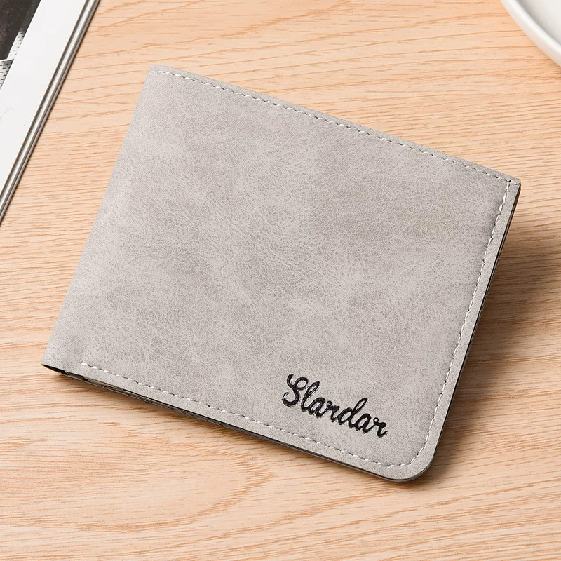 Card holder, men's ultra thin short light and thin wallet for students, simple and elegant design