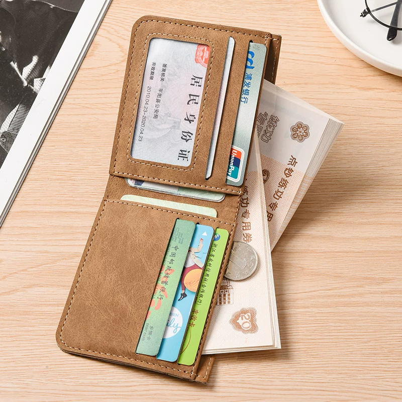 Card holder, men's ultra thin short light and thin wallet for students, simple and elegant design