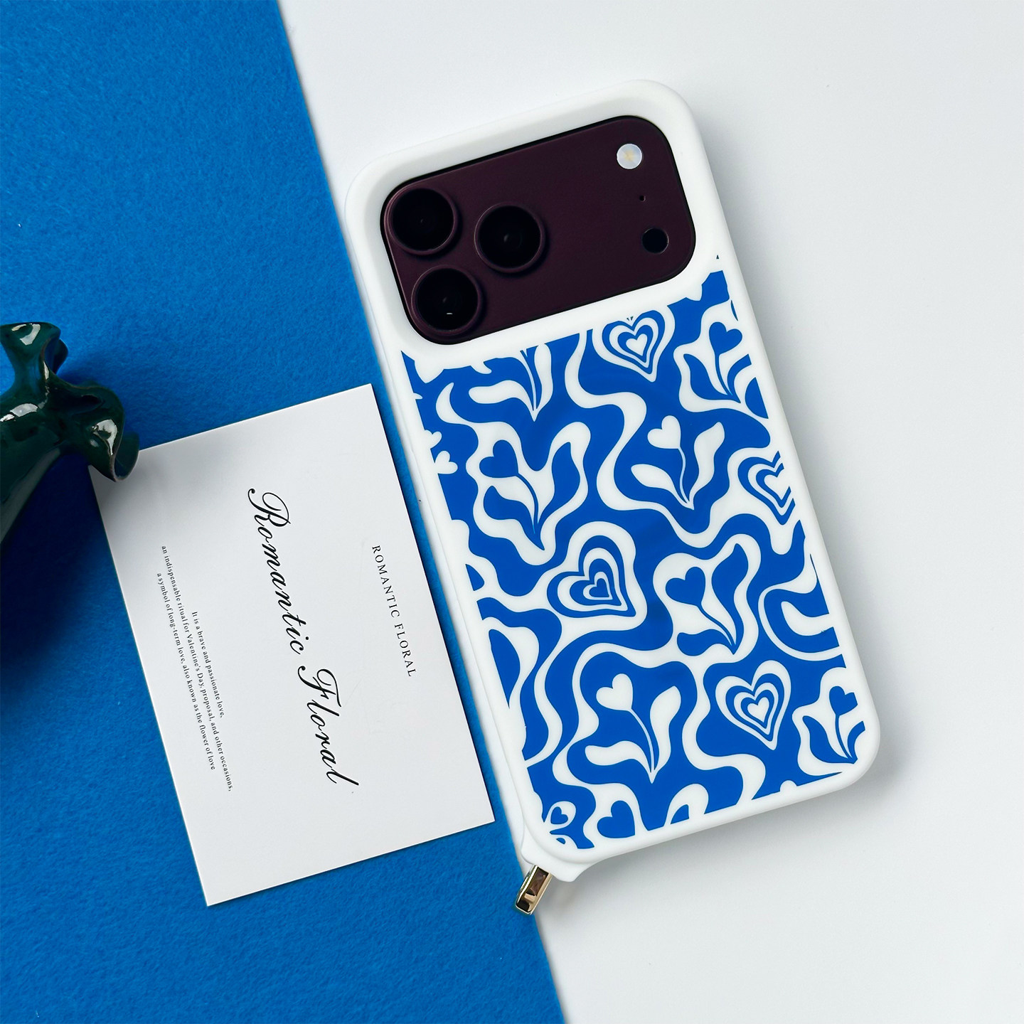 CLICHE Vintage Blue Waves Hearts iPhone Case