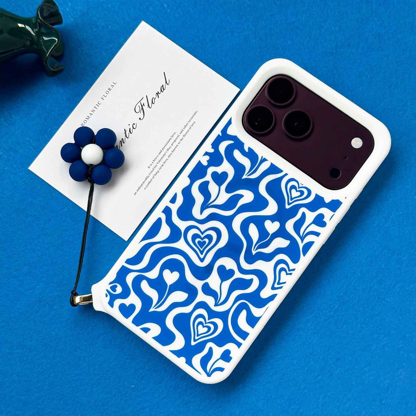 CLICHE Vintage Blue Waves Hearts iPhone Case