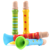 Wooden childrens trumpet musical instrument playing toy baby flute doll toy male and female music stall