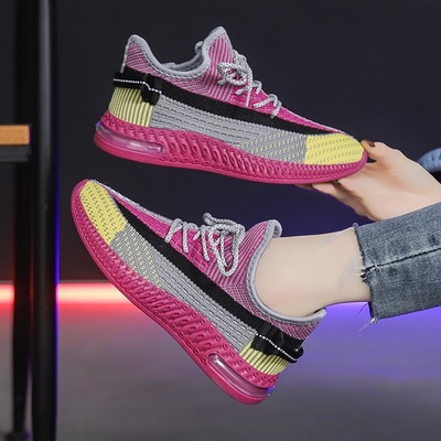 春季新款休闲运动透气飞织椰子鞋女