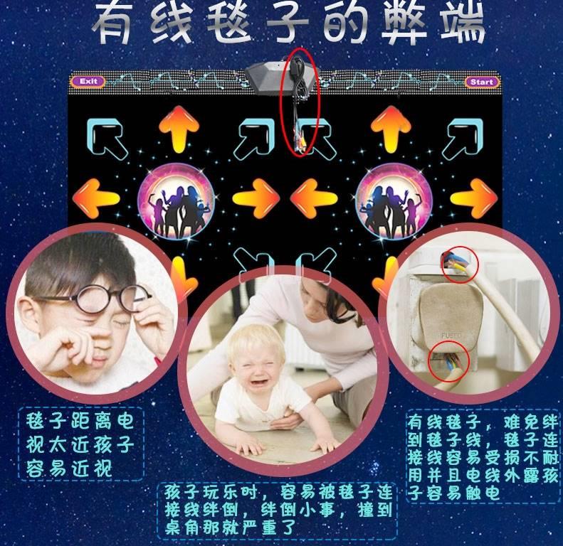 Khiêu vũ đầy đủ mat máy tính không dây 3D sử dụng máy nhảy đôi trò chơi TV cơ thể hai tay nhảy - Dance pad thảm nhảy audition kết nối usb	