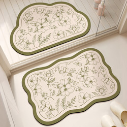 Bathroom Floor Mat Diatomaceous Earth Bathroom Entrance Absorbent Mat Household Restroom Toilet Carpet Non-Slip Dirt-Resistant Foot Mat