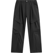 Li Ning CF traceable casual pants official new spring mens pants straight woven wide-leg pants sports pants