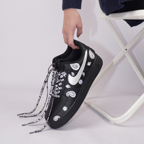 NIKE Nike Mens Shoe Black Samurai Air Force One waist fruit flower custom AF1 small crowdwomen shoes Air Force1