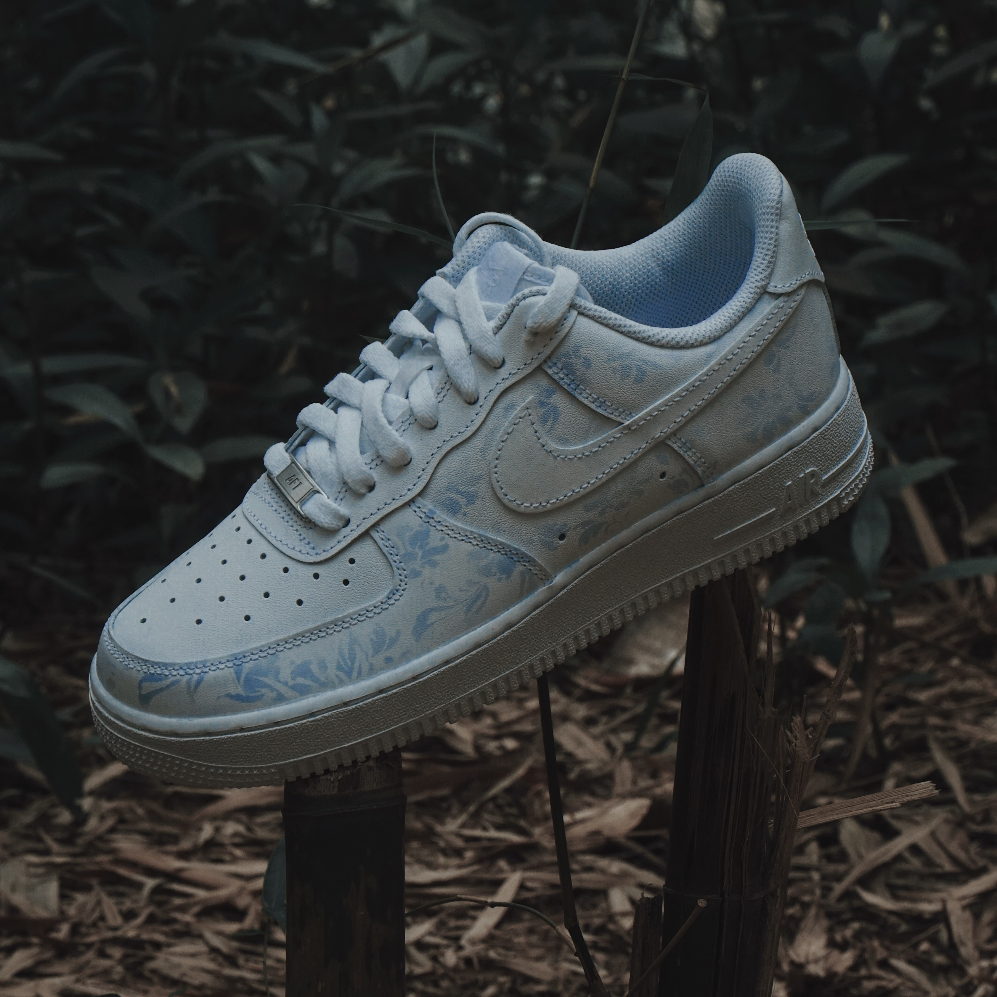 Nike Air Force1 AF1 Air Force One customized green flower porcelain retro small crowdsourced low helper male and female
