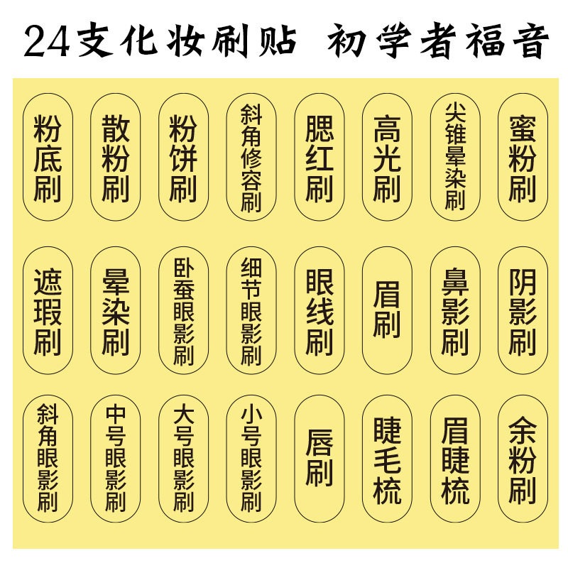 Beginner Makeup Brush Adhesive Sticker New Hand Brush Function Classification Transparent Label Sticker Waterproof Mark Sticker