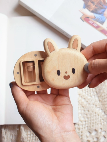 Кролик, коробка для хранения из натурального дерева, памятная подарочная коробка
