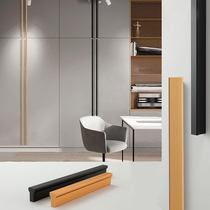 Super long custom top handle gold light luxury modern simple wardrobe cabinet door overall black handle extended body