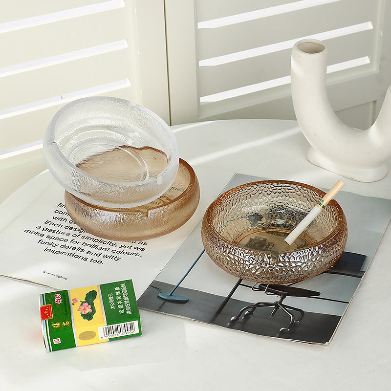 Nordic Ins Wind Tide Smoke Cylinder Glass Ashtrays Light Lavish Anti Fly Ash Creative Personality Office Home Living Room-Taobao