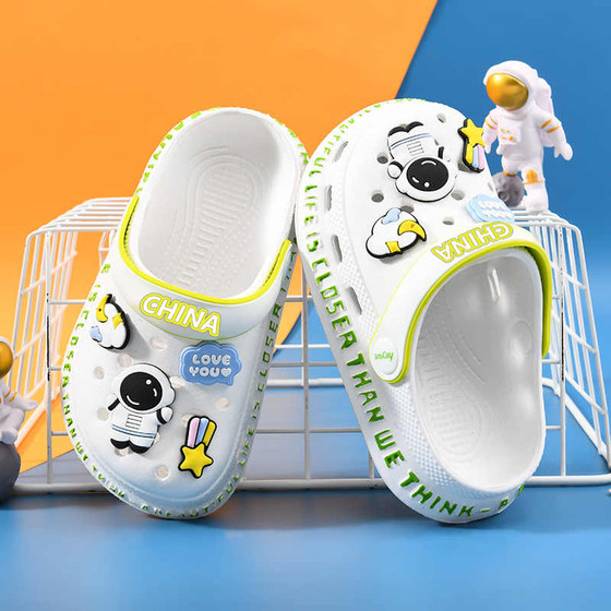 儿童洞洞鞋夏季男童拖鞋防滑软底室内宝宝中大童凉拖鞋亲子沙滩v