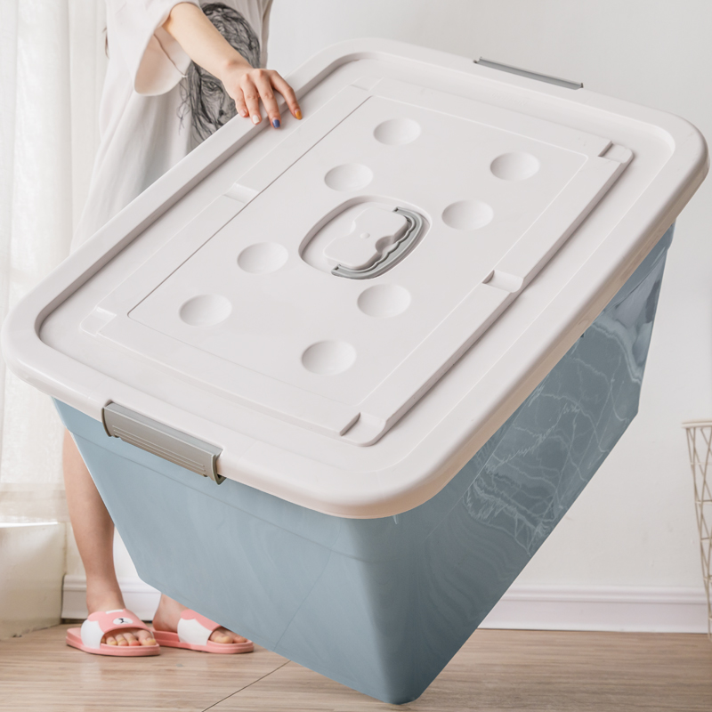 Plastic king-size storage box thickened storage box Clothes finishing box Large household clothing storage box