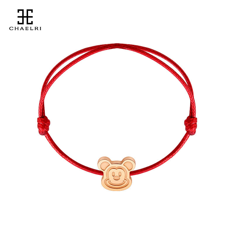 Lammire year after year mouse small rat red rope lovers hand-made string ornaments bracelet with adjustable hand rope