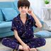 . Childrens pajamagirls mùa xuân và mùa hè bông ngắn tay quần áo đan len ve áo phù hợp với trẻ em gái ở trẻ em nhà lớn 