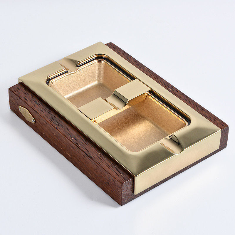 Cigar Tobacco Ashtray Home Cigar Cylinder Solid Wood Metal Large smoke vat Ashtray Creative Personality Men Gift