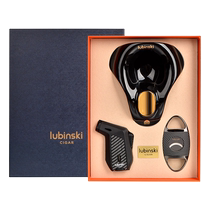Cigar tool set Cigar scissor tool set Cigar scissors lighter ashtray three-piece set