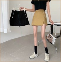 Bag arm skirt Short skirt open fork pants dress with color black half body dress Women summer with small sub summer slim fit high waist