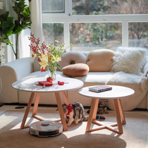 Nordic minimalist tea table combined small family type living room ins modern day style sofa edge a few bedrooms mini small round table