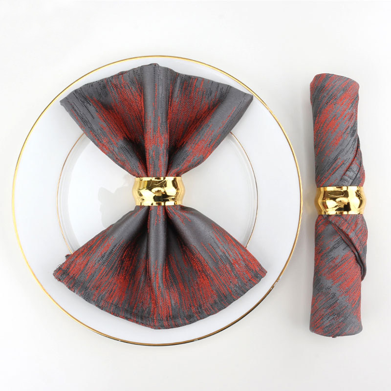 Heting light luxury mouth cloth napkin cloth hotel restaurant does not shed lint wipe cup cloth household neck fold flower square towel ring buckle