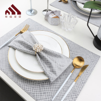 He Ting Modern simple fabric table mat Nordic light luxury steak mat Gray ins wind insulation dining mat custom