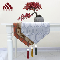 And family table Dining Table Flag Zen table cloth New Chinese light lavish tea table Flag cloth Tea Road retro Ancient Decorative Cloth Strip Tea Mat