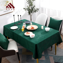 Nordic style tablecloth Fabric ins wind light luxury retro dark green American coffee table Western wedding rectangular tablecloth