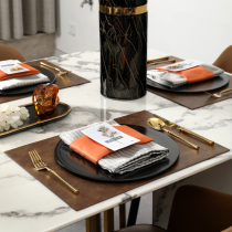 He Ting high-grade American leather school dining mat Waterproof and oilproof Retro light luxury Nordic Western heat insulation table mat