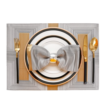 Modern high-end light luxury placemat fabric American-style yarn-dyed jacquard high-end Western dinner plate mat washable heat-insulated and anti-scalding