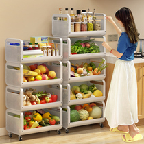 Kitchen Vegetable Basket Shelving floor Multilayer Vegetable Shelving Shelf Home Fruit Vegetable Intake Rack Mobile Trolley Rack