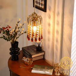 Dizan Bedside Chandelier, French Art Style, High-End Bedroom Small Chandelier, Atmospheric American Vintage Master Bedroom Lamp