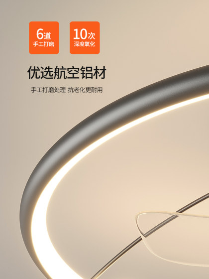 2025新款风扇灯现代简约客厅灯全光谱护眼卧室智能摇头餐厅电扇灯