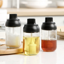 Japanese moisture-proof sealed glass seasoning bottle seasoning box Household oil pot seasoning jar Oil bottle salt jar seasoning box