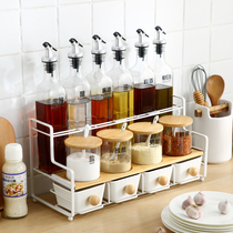 Seasoning tank Nordic seasoning rack Seasoning bottle set Seasoning box Ceramic oil pot Sugar salt tank Kitchen supplies shelf