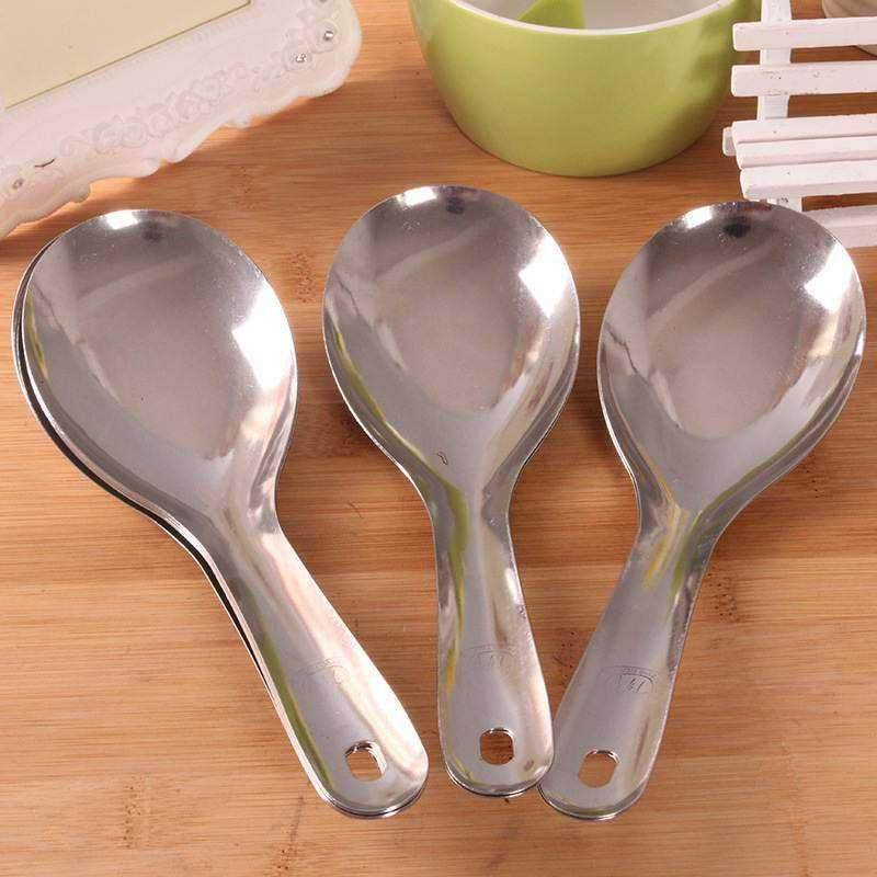 Stainless steel spoons rice spoons and soup spoons