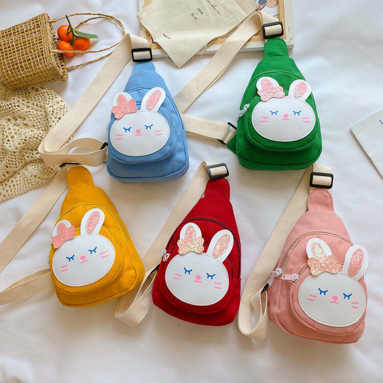 Cartoon Chest Bag Casual Sails Cloth Bag Spring Summer New Cute Rabbit Fashion Children Twill Bag Baby Bunk Bag Baby Bag