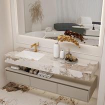 New 2023 New Simple Hotel Style Bathroom Cabinet Combination Pandora Slate Seamless Hand Wash Basin Bathroom