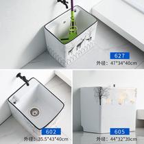 New 2023 Nordic mop pool balcony bathroom wash mop tank floor-standing mop basin household floor mop ceramic