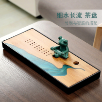 Japanese-style bamboo tea tray melamine rectangular dry bubble tray household kung fu tea set tray water storage small tea table