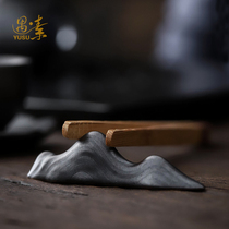 Jing ceramic pen holder small handmade mountain tea clip separated by pen kung fu tea set accessories creative tea tray ornaments