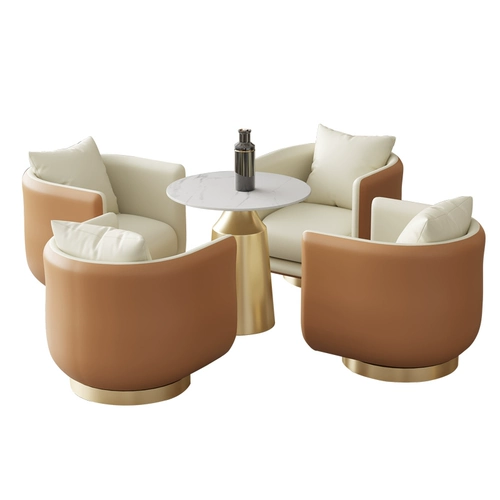 Легкий роскошный одиночный диван -стул вращающийся гостиничный прием в кафе кафе для отдыха досуга, переговоры о таблице и комбинации стула