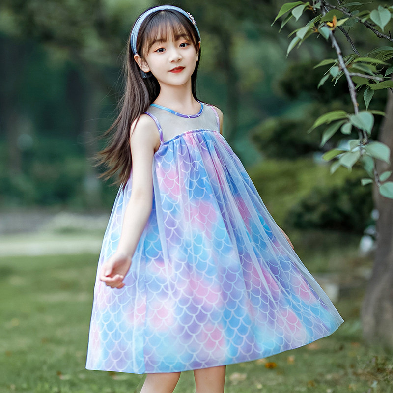 Korean version of childrens clothing girls dress summer 2020 new childrens skirt summer net red girl princess dress