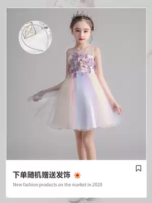 Girls dress summer 2021 new foreign school baby princess dress puffy gauze dress little girl vest