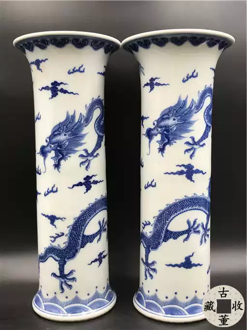 古董清代粉彩花瓶干隆年制仕女图瓷瓶收藏装饰白瓷工艺品