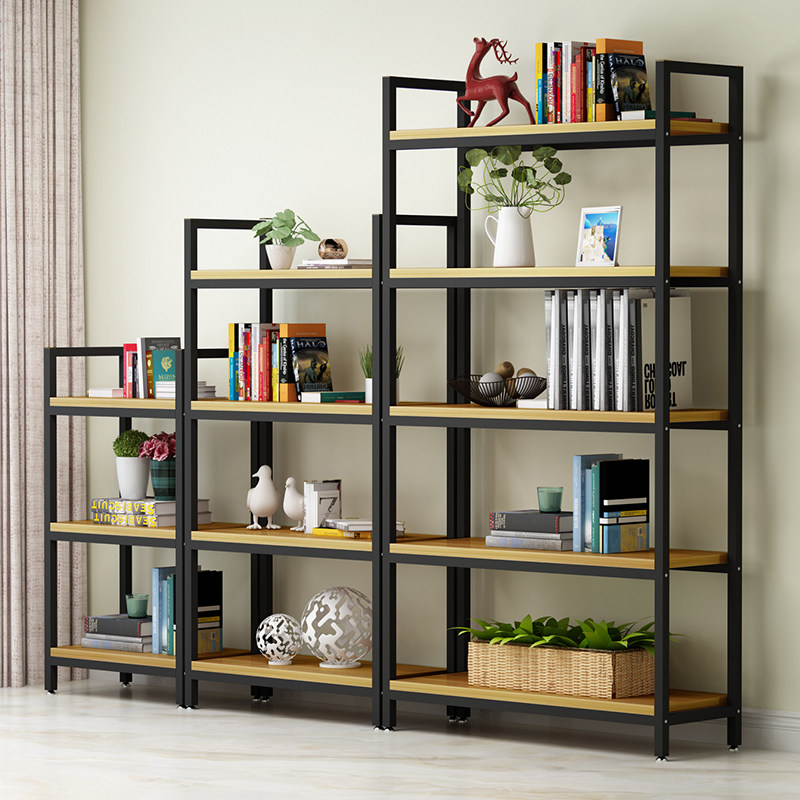 Home Steel Wood Bookshelves Iron Art Shelves Landing Multiple Layers Shelving Bookcase Living-room With Shelf-Shelf Shelves Customised
