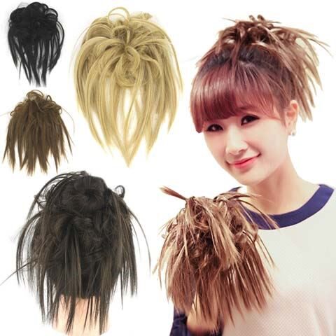 Japanese Harajuku chicken nest head punk Shibuya hot girl drooping to increase hair volume lazy hair wig ring ponytail tide