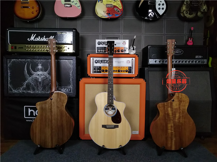 Martin Martin Acacia wood full veneer missing corner electric box folk acoustic guitar SC-13E SC13E fingerstyle playing and singing