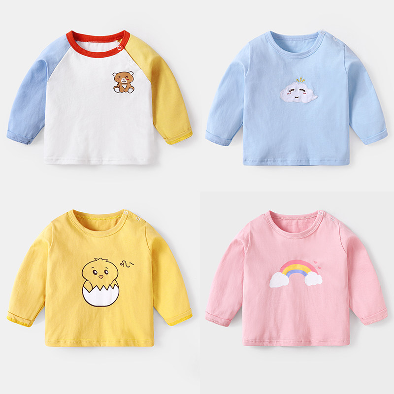 Baby long sleeve T-shirt pure cotton baby blouse spring child beating undershirt male spring autumn girl clothes newborn spring clothes