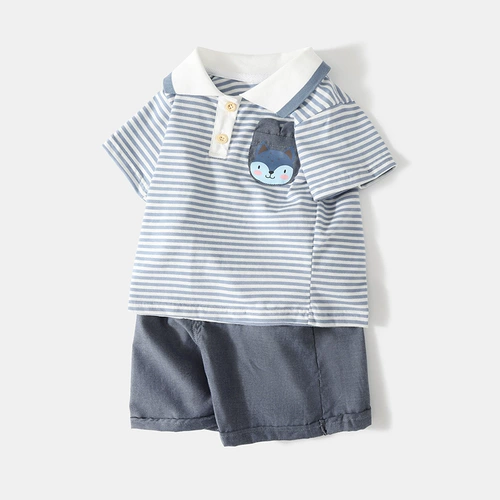 Летний комплект для мальчиков, детская летняя летняя одежда, короткий рукав, детская одежда