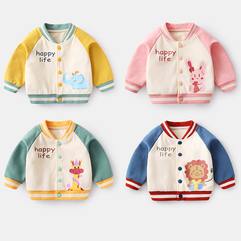 Baby jacket Western style one-year-old baseball uniform 0-3 years old baby spring, autumn and winter boys and girls infant newborn top 2 clothes